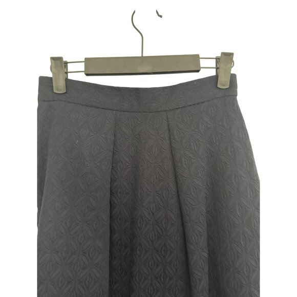 ZARA XS Navy A-Line Tapestry Fabric Skirt Pleats - Picture 5 of 14